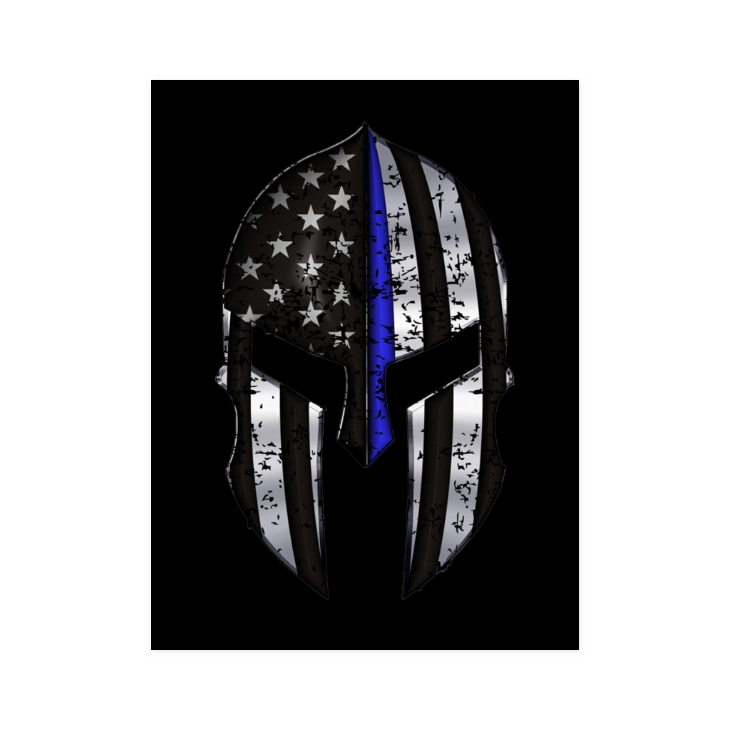 Spartan - Thin Blue Line Flag Poster