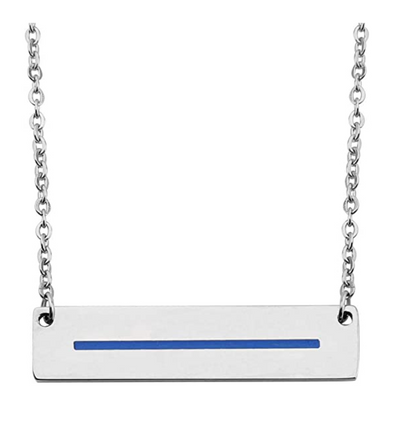 Thin Blue Line Bar Necklace