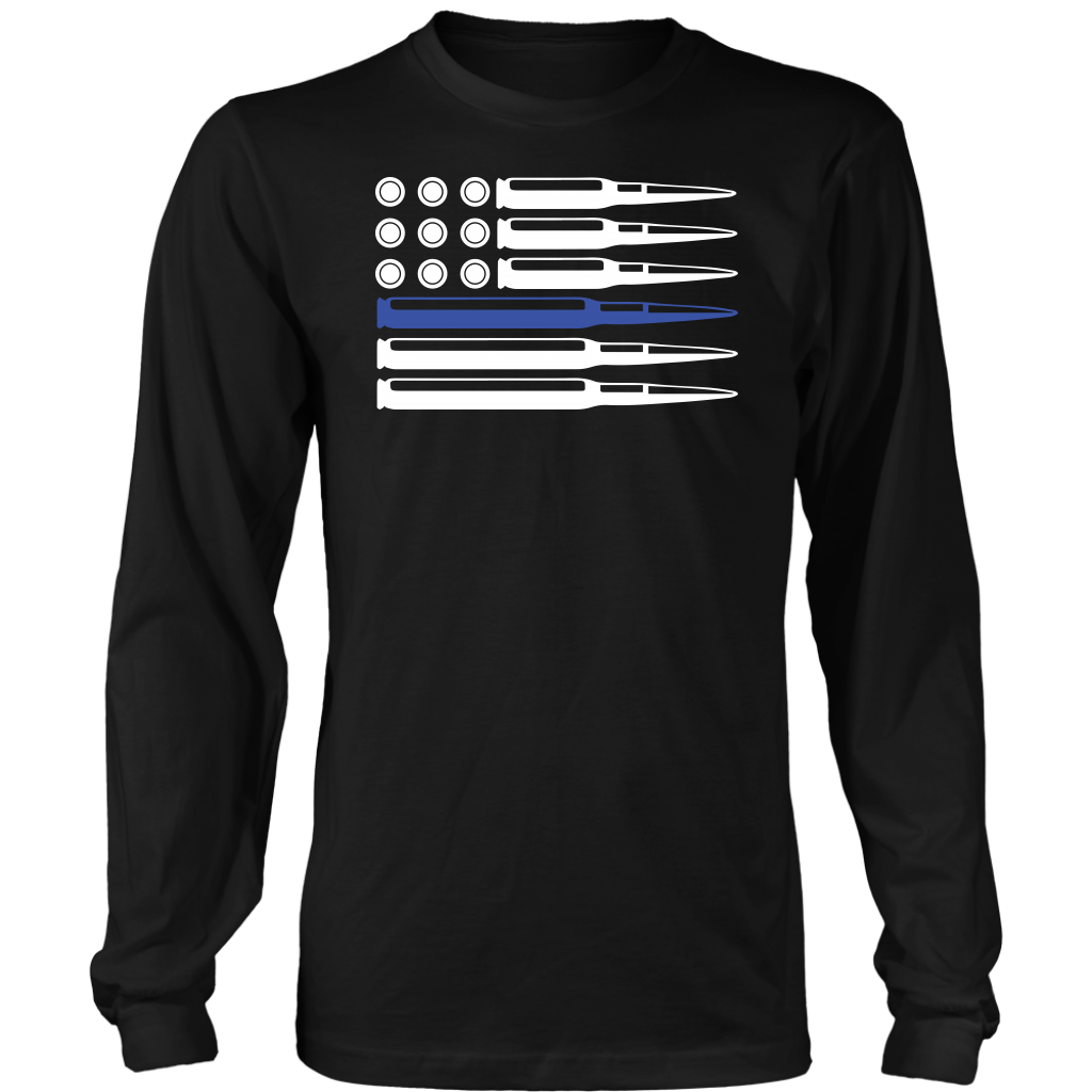 Thin Blue Line Ammo and Bullets Shirts and Hoodies