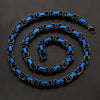High-End Black and Blue Ion Plated Stainless Steel Necklace Chain