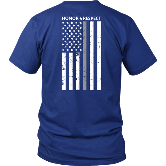 THIN SILVER LINE FLAG HONOR RESPECT SHIRTS AND HOODIES
