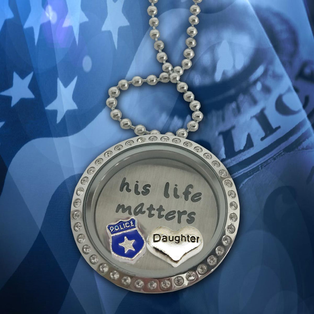 Blue lives matter on sale necklace