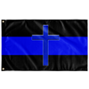 Thin Blue Line Cross Wall Flag - 36"x60"
