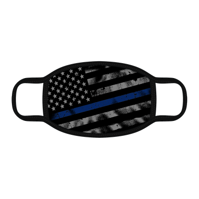Distressed American Flag Thin Blue Line Face Mask with BONUS 2 x PM 2.5 Filters