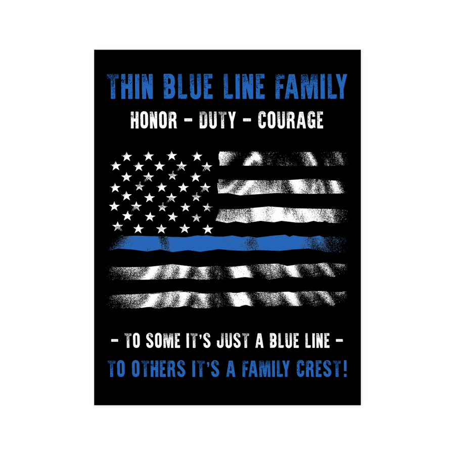  Thin Blue Line Wall Art Print - Law Enforcement Prints - Police  Officer Gifts - Police Academy Graduation - Police Officer Wall Decor - Law  Enforcement Appreciation Gift - 8x10 unframed print: Posters & Prints