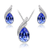 Beautiful Sapphire Blue Crystal Necklace and Earrings Set