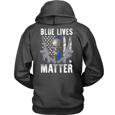 Blue Lives Matter Skull & Guns Shirts & Hoodies