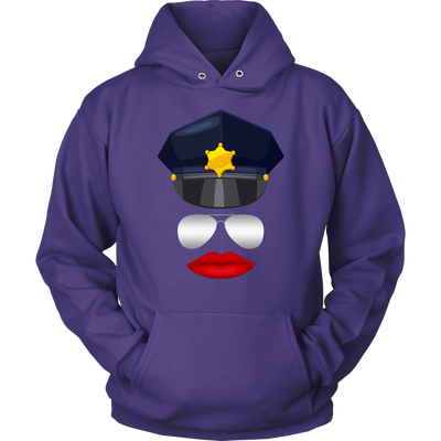 Female Cop Face Shirts & Hoodies