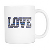 LOVE - Thin Blue Line Flag Mug - White