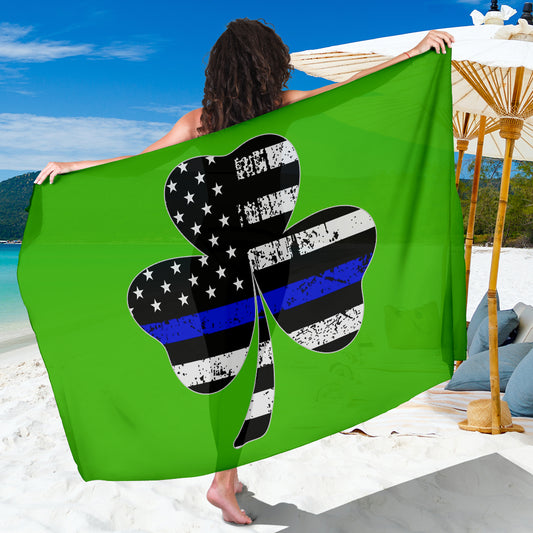 Thin Blue Line Shamrock Sarong