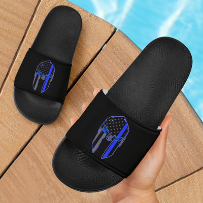 Thin Blue Line Spartan Slide Sandals