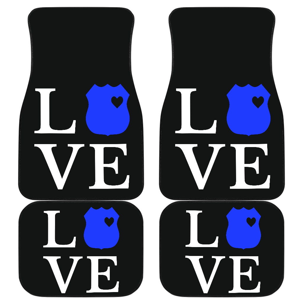 Love Thin Blue Line Car Mats