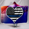 Police Thin blue Line Heart Hooded Blanket