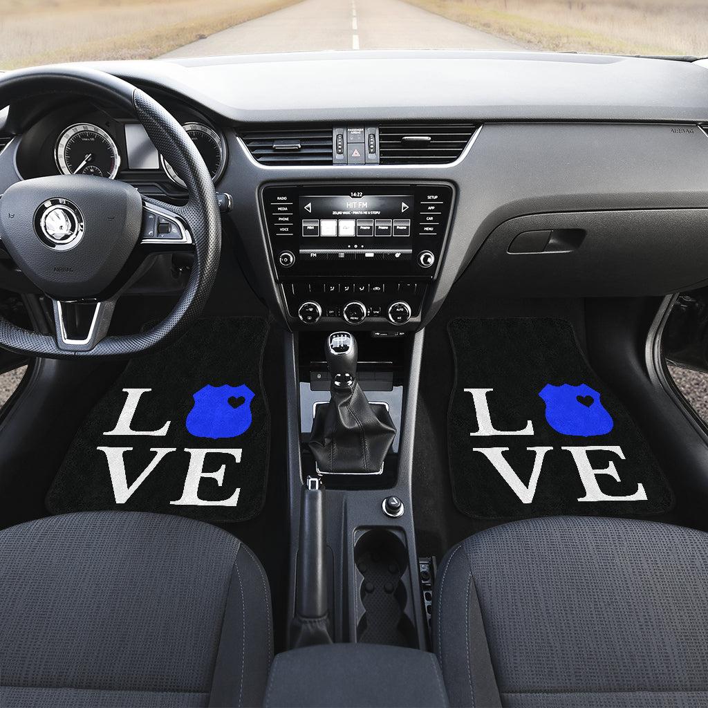 Love Thin Blue Line Car Mats