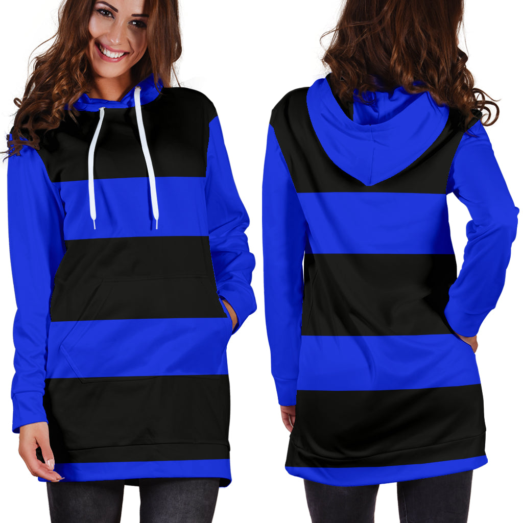Black and Blue Hoodie Dress