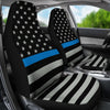 Thin Blue Line Flag Car Seat Covers (set of 2)