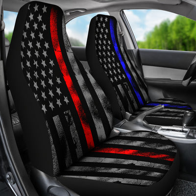 thin blue and red line car seats (SET OF 2)