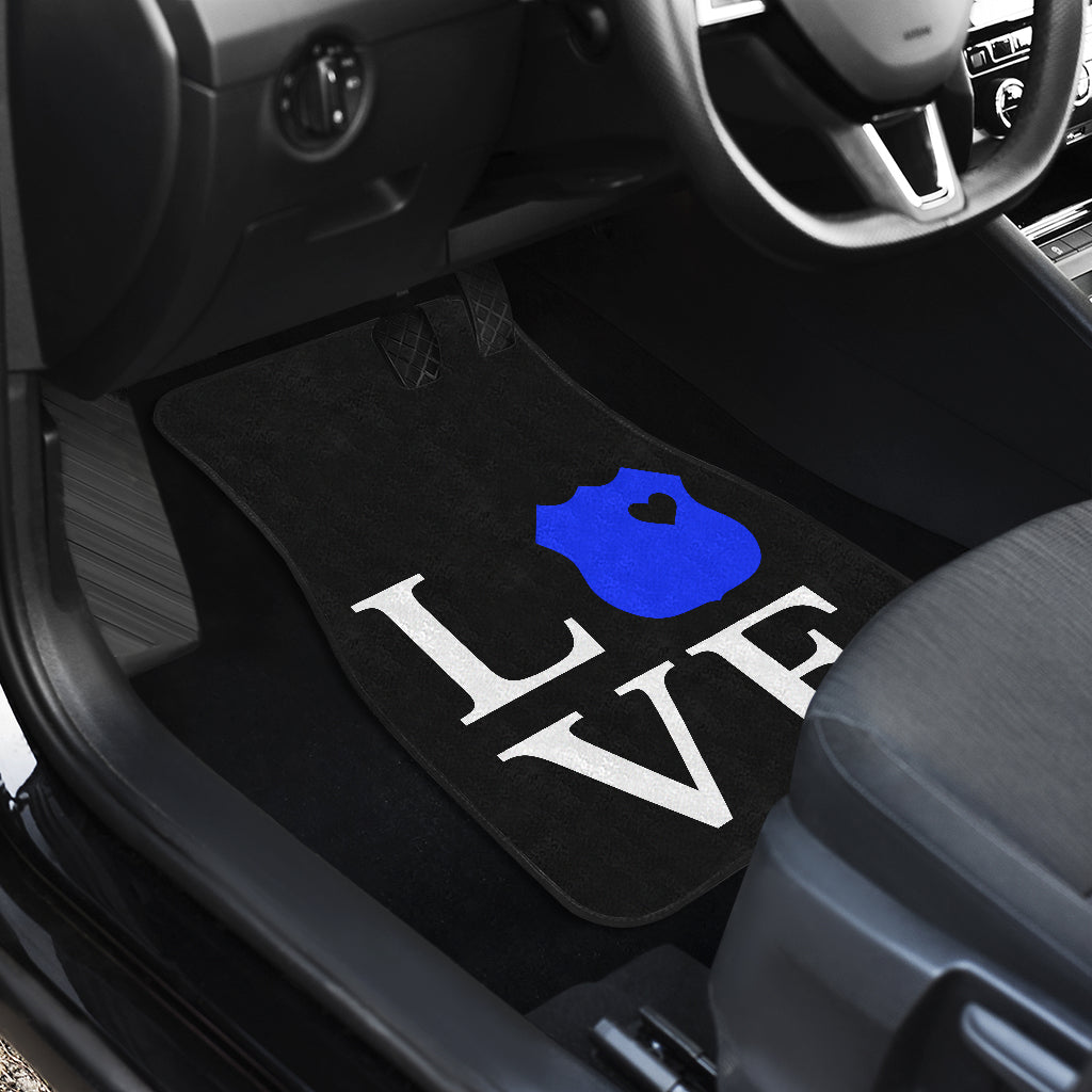 Love Thin Blue Line Car Mats