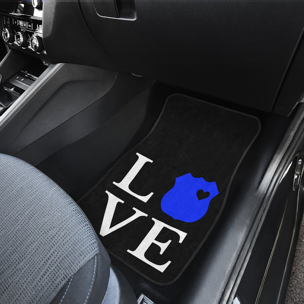 Love Thin Blue Line Car Mats