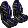 Tattered Thin Blue Line Flag Car Seat Covers (Set Of 2)