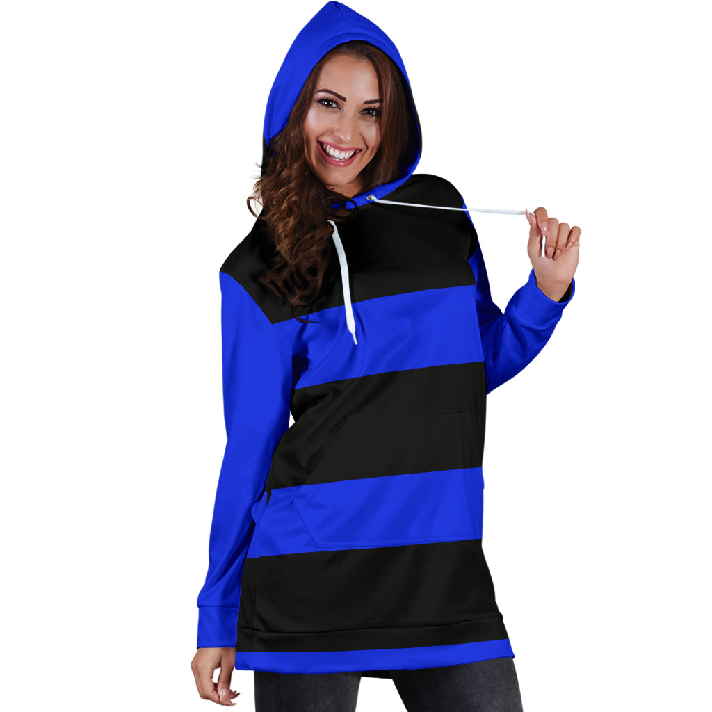 Black and Blue Hoodie Dress