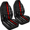 Tattered Thin Red Line Flag Car Seat Covers (Set Of 2)