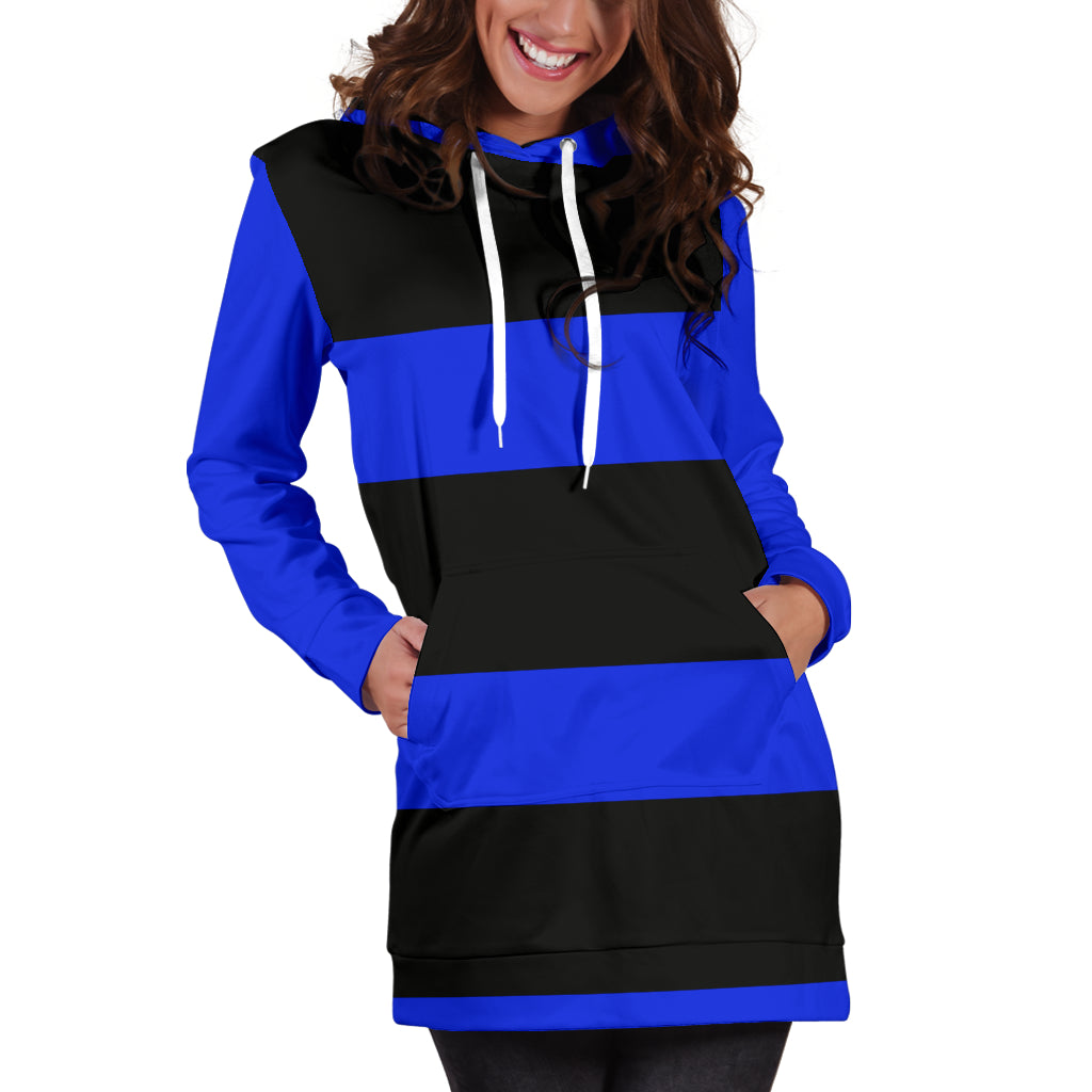 Black and Blue Hoodie Dress