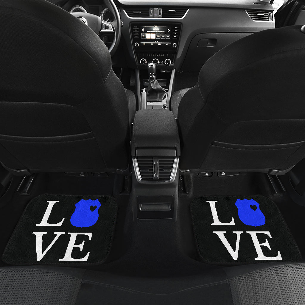Love Thin Blue Line Car Mats