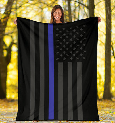Thin Blue Line Usa Flag Blanket