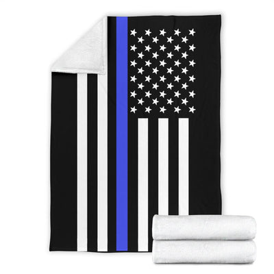 Thin Blue Line American Flag Blanket