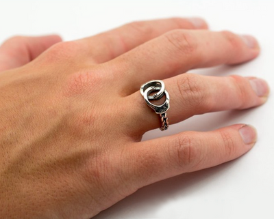 .925 Sterling Silver Gorgeous Handcuff Ring