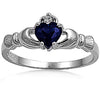 Sterling Silver Claddagh Blue Heart Ring