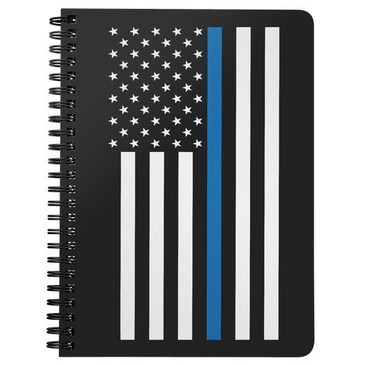 Thin Blue Line American Flag Spiralbound Notebook Journal