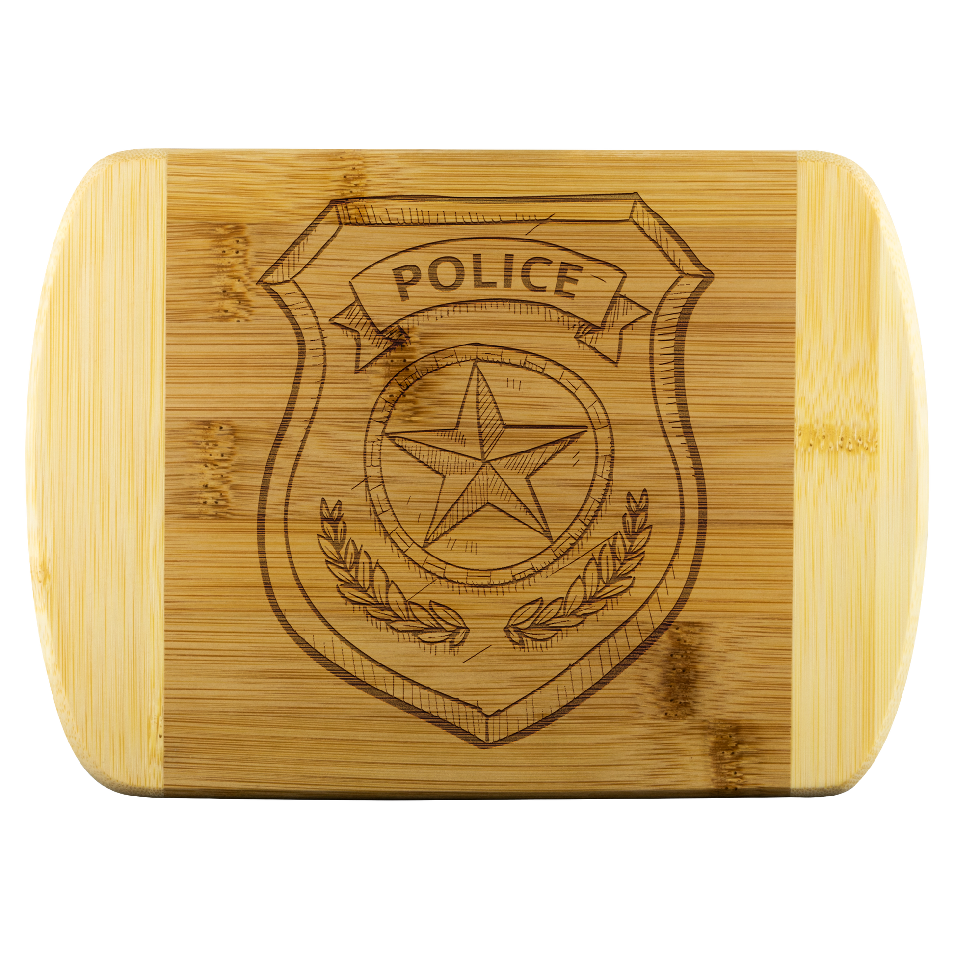 Police Badge Round Edge Chopping Board