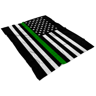 Thin Green Line American Flag Blanket