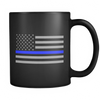 Thin Blue Line American Flag Mug - Black