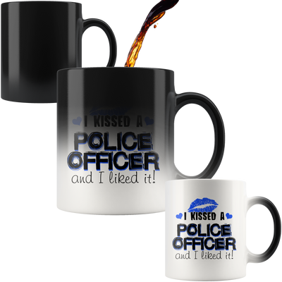 I Kissed A Police Officer - Blue Kisses - Color Changing Mug