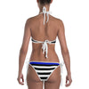 Stars and Stripes Thin Blue Line American Flag Reversible Bikini Swimwear