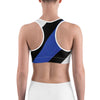 Diagonal Designed Thin Blue Line Sports Bra