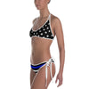 Stars and Stripes Thin Blue Line American Flag Reversible Bikini Swimwear
