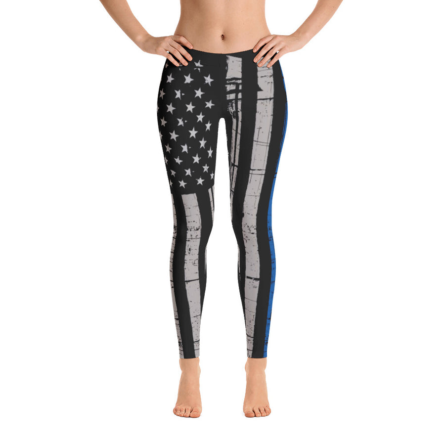 Police and Thin Blue Line Leggings for Law Enforcement Supporters - Thin  Blue Line Shop