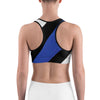 Diagonal Designed Thin Blue Line Sports Bra