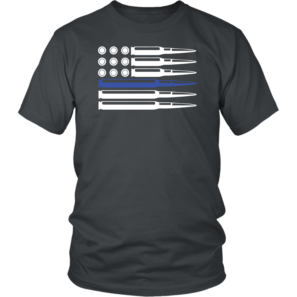 Thin Blue Line Ammo and Bullets Shirts and Hoodies