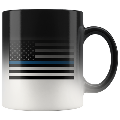 Thin Blue Line American Flag Color Changing Mug