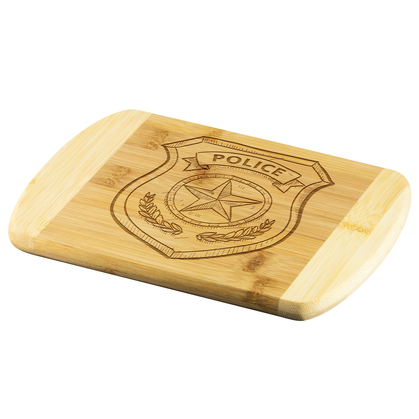 Police Badge Round Edge Chopping Board