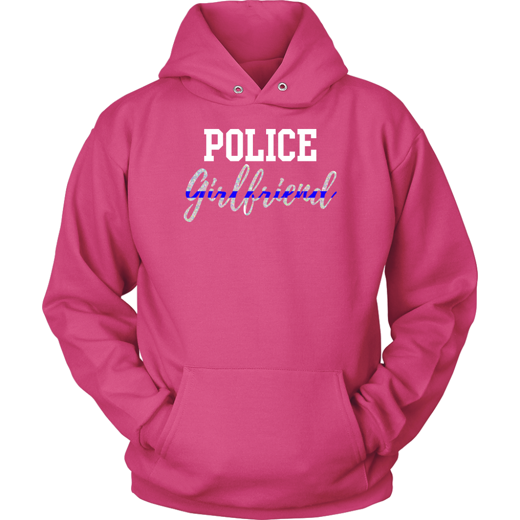 DoubleStitchDesigns1 Thin Blue Line Monogram, Police Wife Sweatshirt, Police Mom, Police Girlfriend or Fiance, Monogram and Badge Number, Pullover Sweatshirt