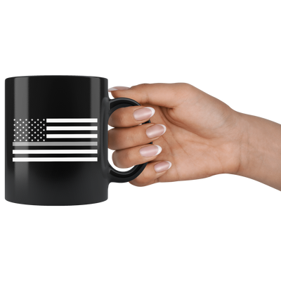 Thin Silver Line American Flag Mug