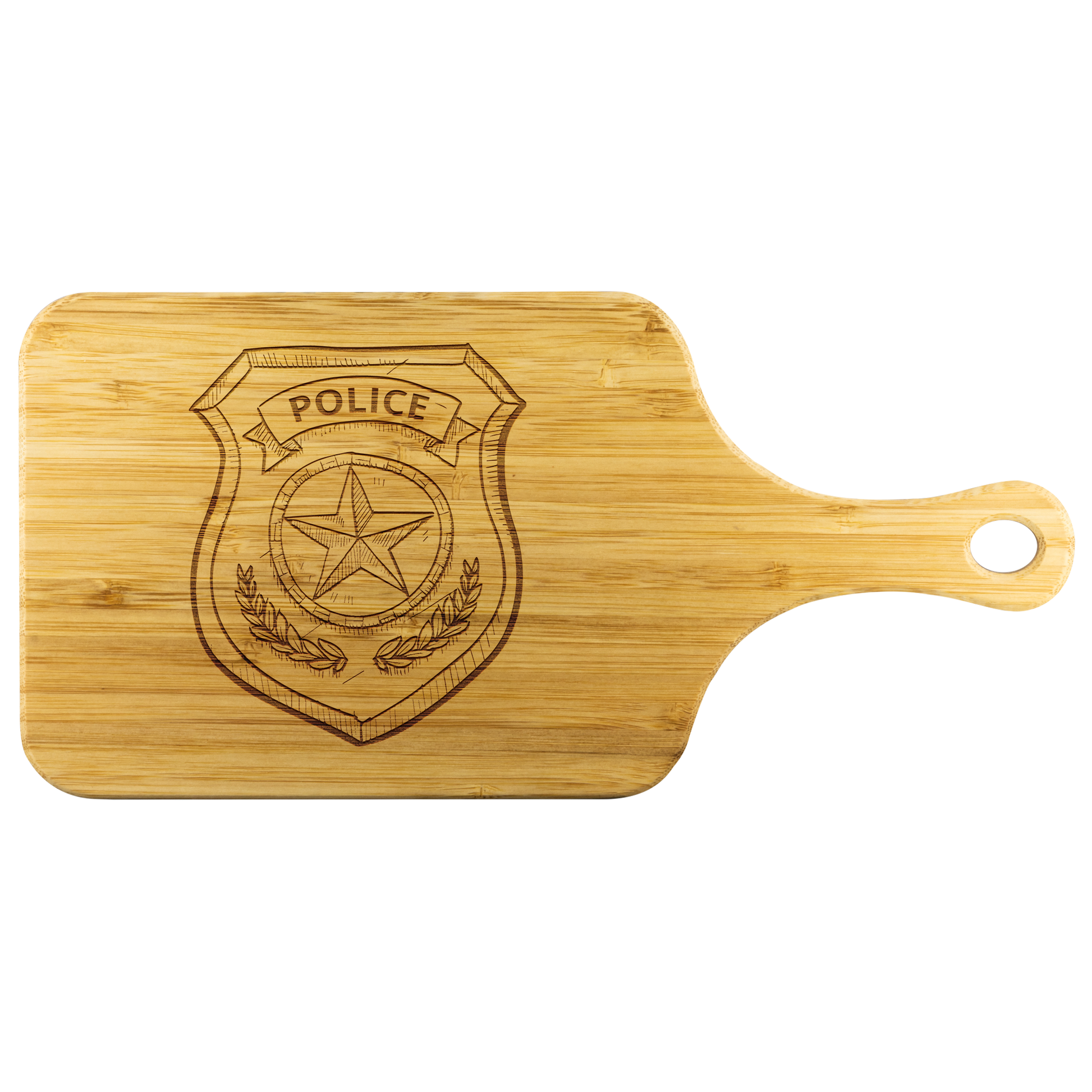 Police Badge Chopping Board With Handle