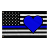 American Thin Blue Line Heart Flag