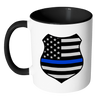 Thin Blue Line American Flag Shield Mug